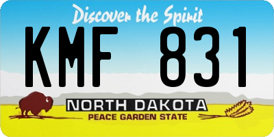 ND license plate KMF831