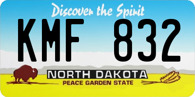 ND license plate KMF832