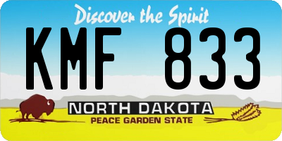 ND license plate KMF833