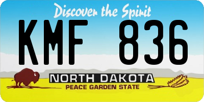 ND license plate KMF836