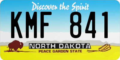ND license plate KMF841
