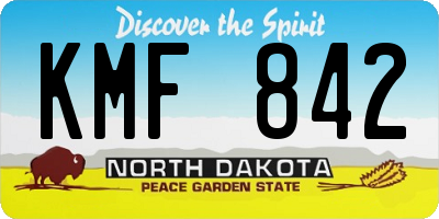 ND license plate KMF842