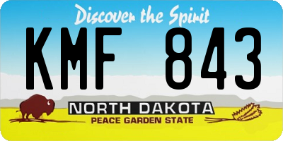ND license plate KMF843