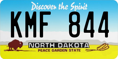 ND license plate KMF844