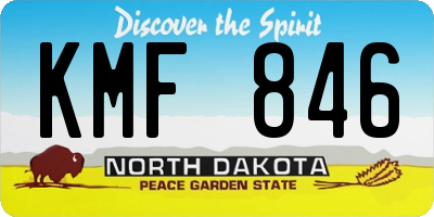 ND license plate KMF846