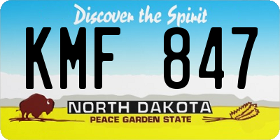 ND license plate KMF847