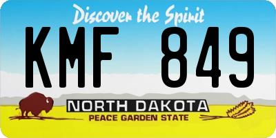ND license plate KMF849