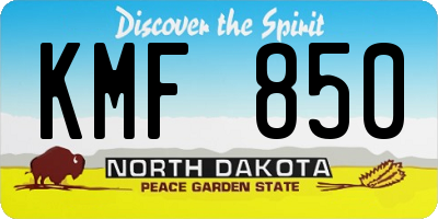 ND license plate KMF850