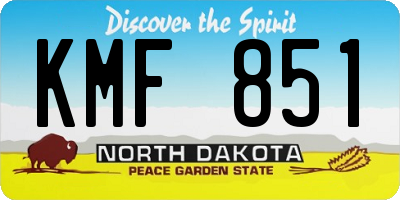 ND license plate KMF851