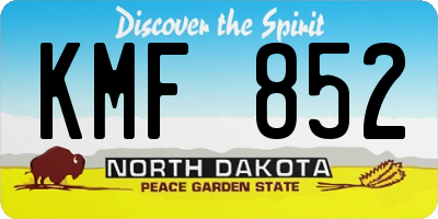 ND license plate KMF852