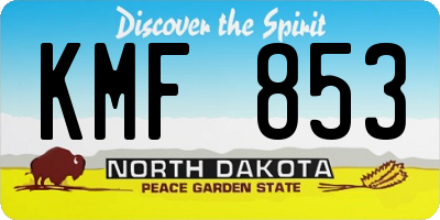 ND license plate KMF853
