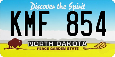 ND license plate KMF854