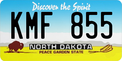 ND license plate KMF855