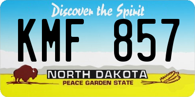 ND license plate KMF857