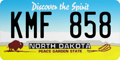 ND license plate KMF858