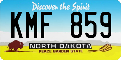 ND license plate KMF859