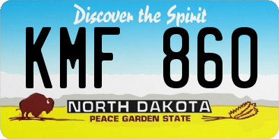 ND license plate KMF860