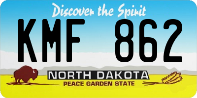 ND license plate KMF862