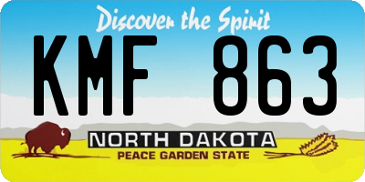 ND license plate KMF863