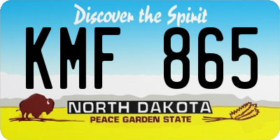 ND license plate KMF865