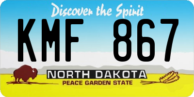 ND license plate KMF867