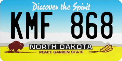 ND license plate KMF868