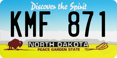 ND license plate KMF871