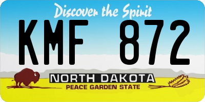 ND license plate KMF872