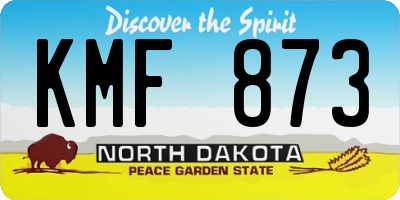 ND license plate KMF873