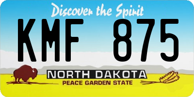 ND license plate KMF875