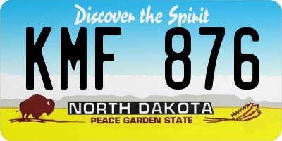 ND license plate KMF876