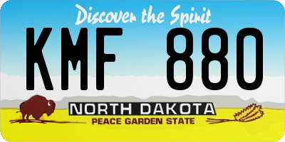 ND license plate KMF880
