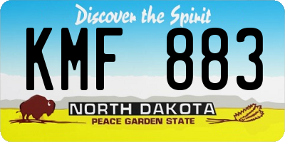 ND license plate KMF883