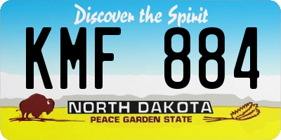 ND license plate KMF884