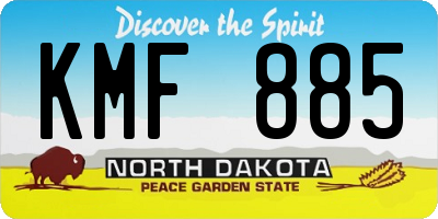 ND license plate KMF885
