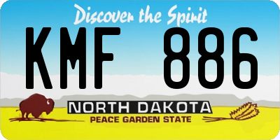 ND license plate KMF886