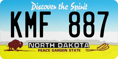 ND license plate KMF887