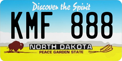 ND license plate KMF888