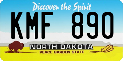 ND license plate KMF890