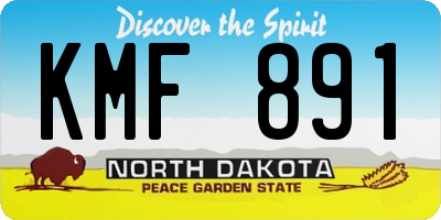 ND license plate KMF891