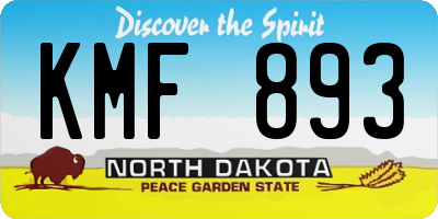 ND license plate KMF893