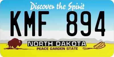 ND license plate KMF894