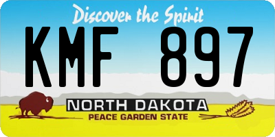 ND license plate KMF897