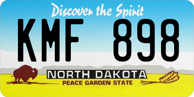 ND license plate KMF898