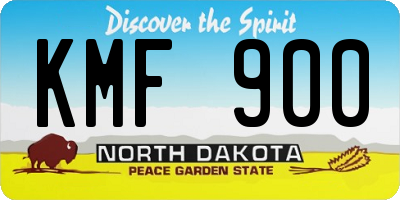 ND license plate KMF900