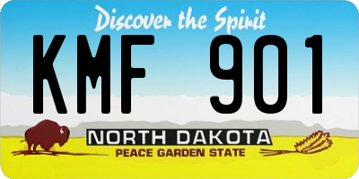 ND license plate KMF901