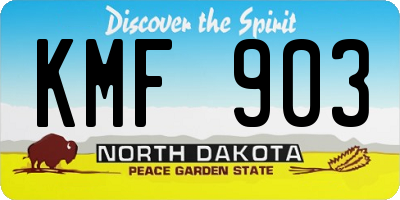 ND license plate KMF903