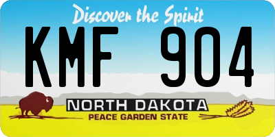 ND license plate KMF904