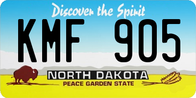 ND license plate KMF905