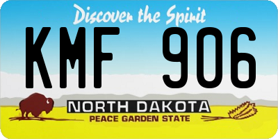 ND license plate KMF906